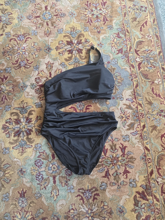 Cacique Other - Cacique Black One-Shoulder Cutout One-Piece Swimsuit